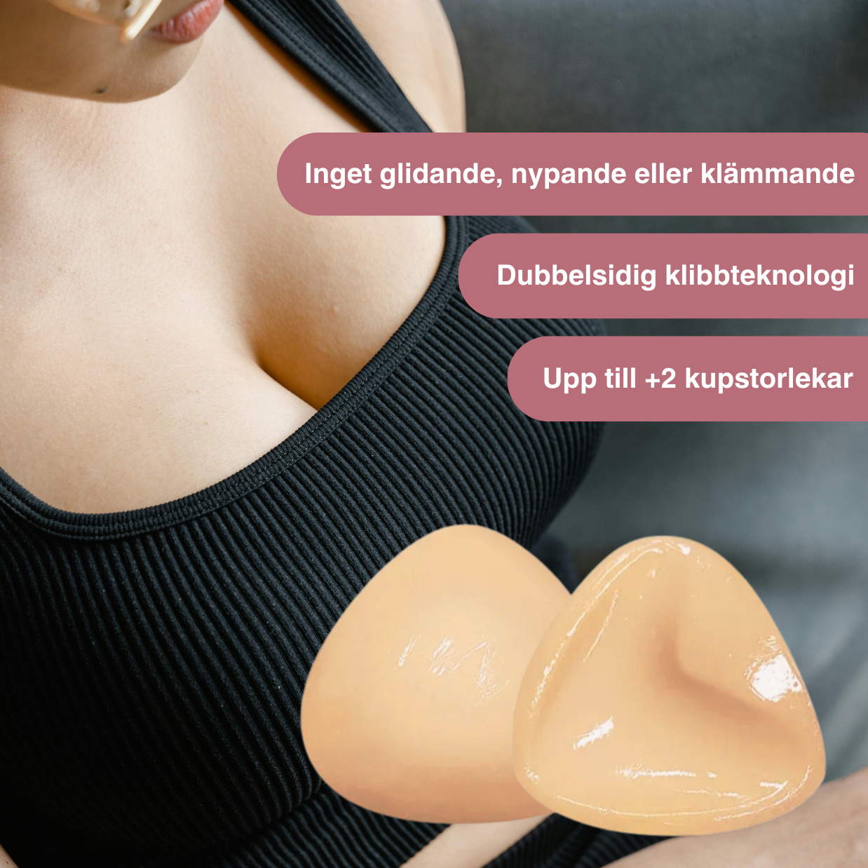 Pushpads® Dubbelsidiga klibbande bröstinlägg